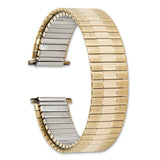 Gilden Mens Long 17-22mm Satin and Polished Yellow IP-plated Stainless Steel 7.25 inch Expansion Watch Band