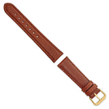 DeBeer 18mm Short Havana Lizard Grain Leather with Gold-tone Buckle 6.75 inch Watch Band