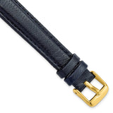 DeBeer 16mm Navy Glove Leather with Gold-tone Panerai Style Buckle 7.75 inch Watch Band
