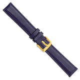 DeBeer 18mm Navy Glove Leather with Gold-tone Panerai Style Buckle 7.75 inch Watch Band