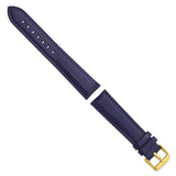 DeBeer 20mm Navy Glove Leather with Gold-tone Panerai Style Buckle 7.75 inch Watch Band