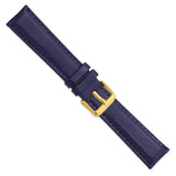 DeBeer 20mm Navy Glove Leather with Gold-tone Panerai Style Buckle 7.75 inch Watch Band