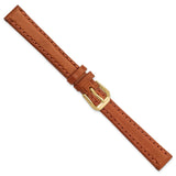DeBeer 10mm Havana Italian Leather with Gold-tone Buckle 6.75 inch Watch Band