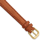 DeBeer 12mm Havana Italian Leather with Gold-tone Buckle 6.75 inch Watch Band