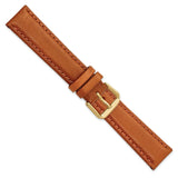 DeBeer 18mm Havana Italian Leather with Gold-tone Buckle 7.5 inch Watch Band