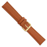 DeBeer 20mm Havana Italian Leather with Gold-tone Buckle 7.5 inch Watch Band