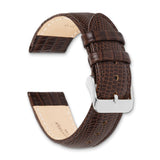 16mm Brown Teju Liz Grain Leather Gold-tone Buckle Watch Band