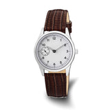 DeBeer 22mm Brown Teju Liz Grain Leather with Gold-tone Buckle 7.5 inch Watch Band