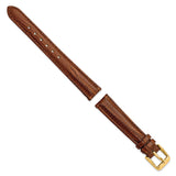 DeBeer 14mm Havana Teju Liz Grain Leather with Gold-tone Buckle 6.75 inch Watch Band