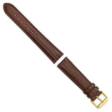 DeBeer 20mm Havana Teju Liz Grain Leather with Gold-tone Buckle 7.5 inch Watch Band