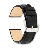 20mm Black Matte Alligator Grain Gold-tone Buckle Watch Band
