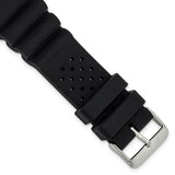 22mm Black Casio-Style Silicone Rubber Stainless Steel Buckle Watch Band