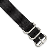 DeBeer 18mm One-Piece Black Military Ballistic G10 Nylon with Brushed Stainless Steel Buckle 10.75 inch Watch Band