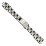 DeBeer 18-22mm Satin and Polished Stainless Steel Jubilee-Style Solid Link with Deployment Buckle 7 inch Watch Band