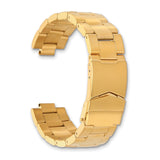 DeBeer 18-20mm Satin Gold-tone Stainless Steel Oyster-Style Solid Link with Deployment Buckle 7 inch Watch Band