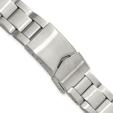 DeBeer 18-20mm Satin Stainless Steel Oyster-Style Link with Deployment Buckle 6.75 inch Watch Band