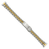 DeBeer 12-15mm Ladies Satin and Polished Two-tone Stainless Steel Jubilee-Style with Deployment Buckle 7 inch Watch Band