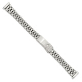 DeBeer 12-15mm Ladies Satin and Polished Stainless Steel Jubilee-Style with Deployment Buckle 7 inch Watch Band