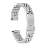 DeBeer 12-15mm Ladies Satin and Polished Stainless Steel Jubilee-Style with Deployment Buckle 7 inch Watch Band