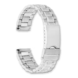 DeBeer 12-16mm Ladies Satin and Polished Stainless Steel Oyster-Style with Deployment Buckle 7 inch Watch Band