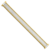DeBeer 12-15mm Ladies Sanded and Polished Two-tone Stainless Steel Thin-Flexo Expansion Link 6 inch Watch Band