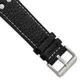Gilden 24mm Black Flat Stitched Calfskin w/Studs Watch Band