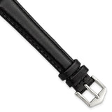 Gilden 14mm Long Black Oilskin Leather with Stainless Steel Buckle 7.4 inch Watch Band