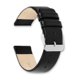 20mm Black Italian Calfskin Sq. End Gold-tone Buckle Watch Band