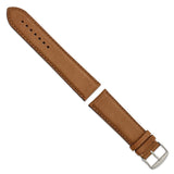 DeBeer 24mm Light Brown/Tan Full Oil Leather with Brushed Silver-tone Steel 7.75 inch Watch Band