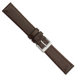 DeBeer 18mm Dark Brown Genuine Calf Leather with Silver-tone Buckle 7.5 inch Watch Band