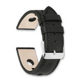 20mm Black Grand Prix Leather Black Stitch Gold-tone Buckle Watch Band