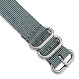 DeBeer 20mm One-Piece Grey Military Ballistic G10 Nylon with Brushed Stainless Steel Buckle 10.75 inch Watch Band