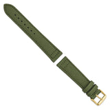 DeBeer 20mm Olive Nylon Canvas with Black Leather Lining and Gold-tone Buckle 7.75 inch Watch Band