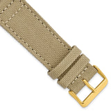 DeBeer 24mm Beige Nylon Canvas with Black Leather Lining and Gold-tone Buckle 7.75 inch Watch Band