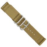 DeBeer 24mm Two-Piece Khaki Brown Ballistic Nylon with Brushed Stainless Steel Buckle 8.5 inch Watch Band