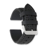 20mm Black Black Stitch Ventilated Silicone Gold-tone Buckle Watch Band