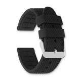 20mm Black Silicone Black Stitch Gold-tone Buckle Watch Band