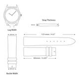 DeBeer 20mm Black Textured Silicone with Black Stitching and Gold-tone Buckle 8 inch Watch Band