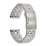 DeBeer 18mm Satin and Polished Stainless Steel Folded Link Style with Push-Button Deployment 7.75 inch Watch Band