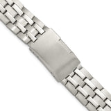 DeBeer 18mm Satin and Polished Stainless Steel Folded Link Style with Push-Button Deployment 7.75 inch Watch Band