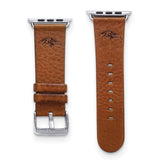Gametime Balt. Ravens Leather Band fits Apple Watch (42/44mm S/M Tan)