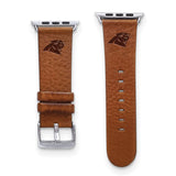 Gametime Carol. Panthers Leather Band fits Apple Watch (42/44mm S/M Tan)