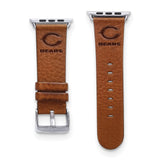 Gametime Chicago Bears Leather Band fits Apple Watch (42/44mm S/M Tan)
