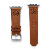 Gametime Pitts. Steelers Leather Band fits Apple Watch (42/44mm S/M Tan)