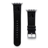 Gametime AZ Diamondbacks Leather Band fits Apple Watch (42/44mm S/M Black)