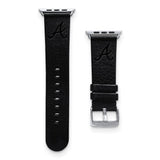 Gametime Atlanta Braves Leather Band fits Apple Watch (38/40mm M/L Black)
