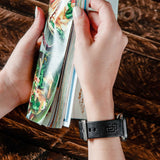 Gametime SD Padres Leather Band fits Apple Watch (42/44mm S/M Black)