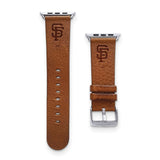 Gametime SF Giants Leather Band fits Apple Watch (42/44mm M/L Tan)