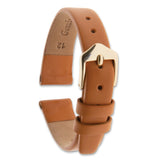 Gilden 13mm Light Brown Classic Calfskin Leather with Gold-tone Aluminum Buckle 6.5 inch Watch Band