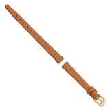 Gilden 10mm Light Brown Classic Calfskin Gold-tone Buckle Watch Band